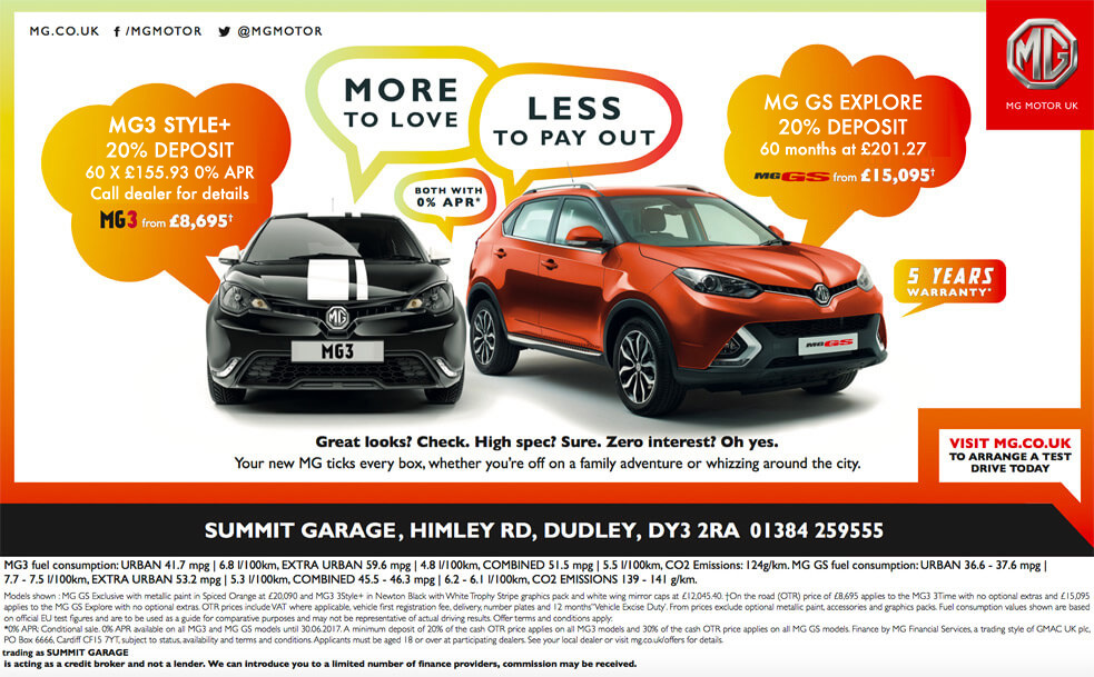 Dudley MG Car Dealer  Rover, Perodua & New Mini  Summit 